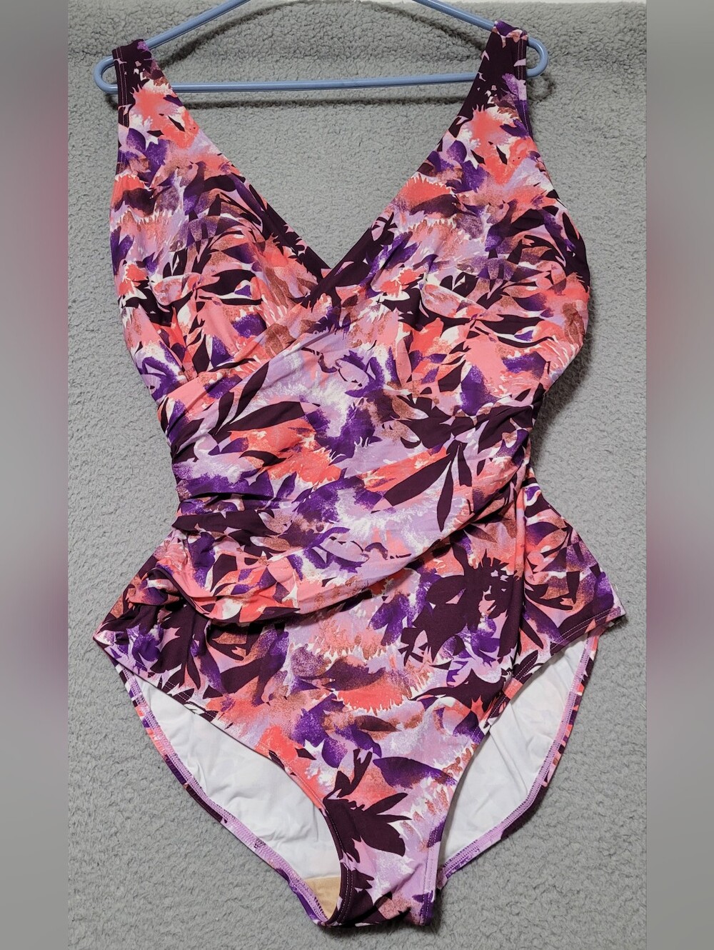 LL Bean Colorful One Piece Swimsuit Size 16 UPF 50